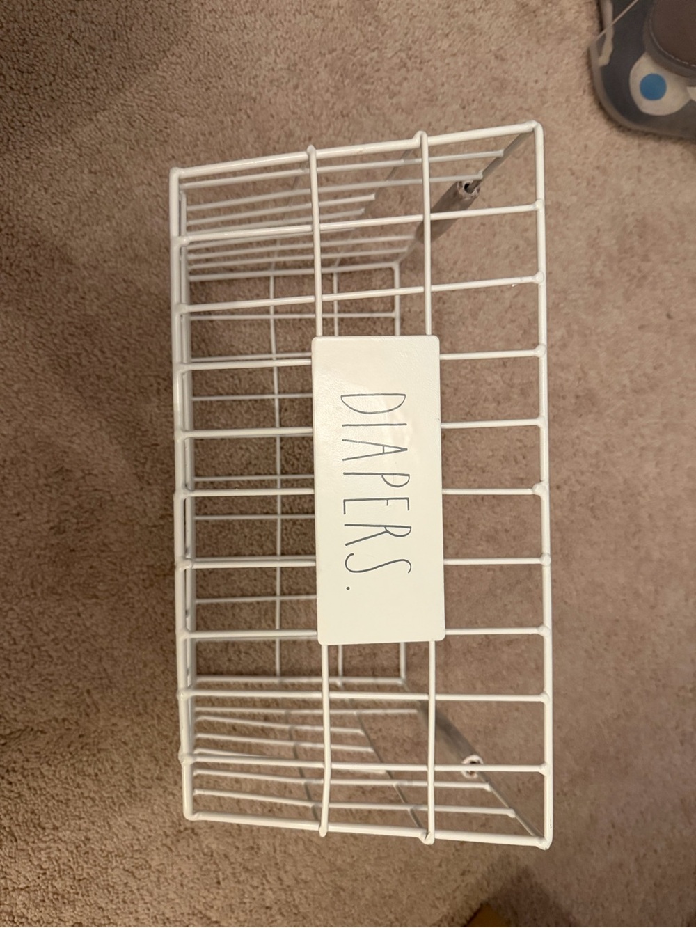 Rae Dunn White Wire Diapers Basket
